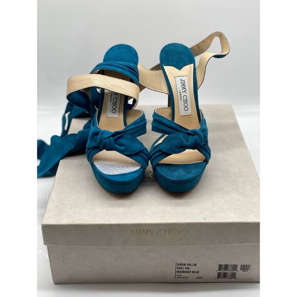 Jimmy Choo Vixen 130 Platform Sandals – Midnight Blue – Size 38 EU - Picture 5 of 12